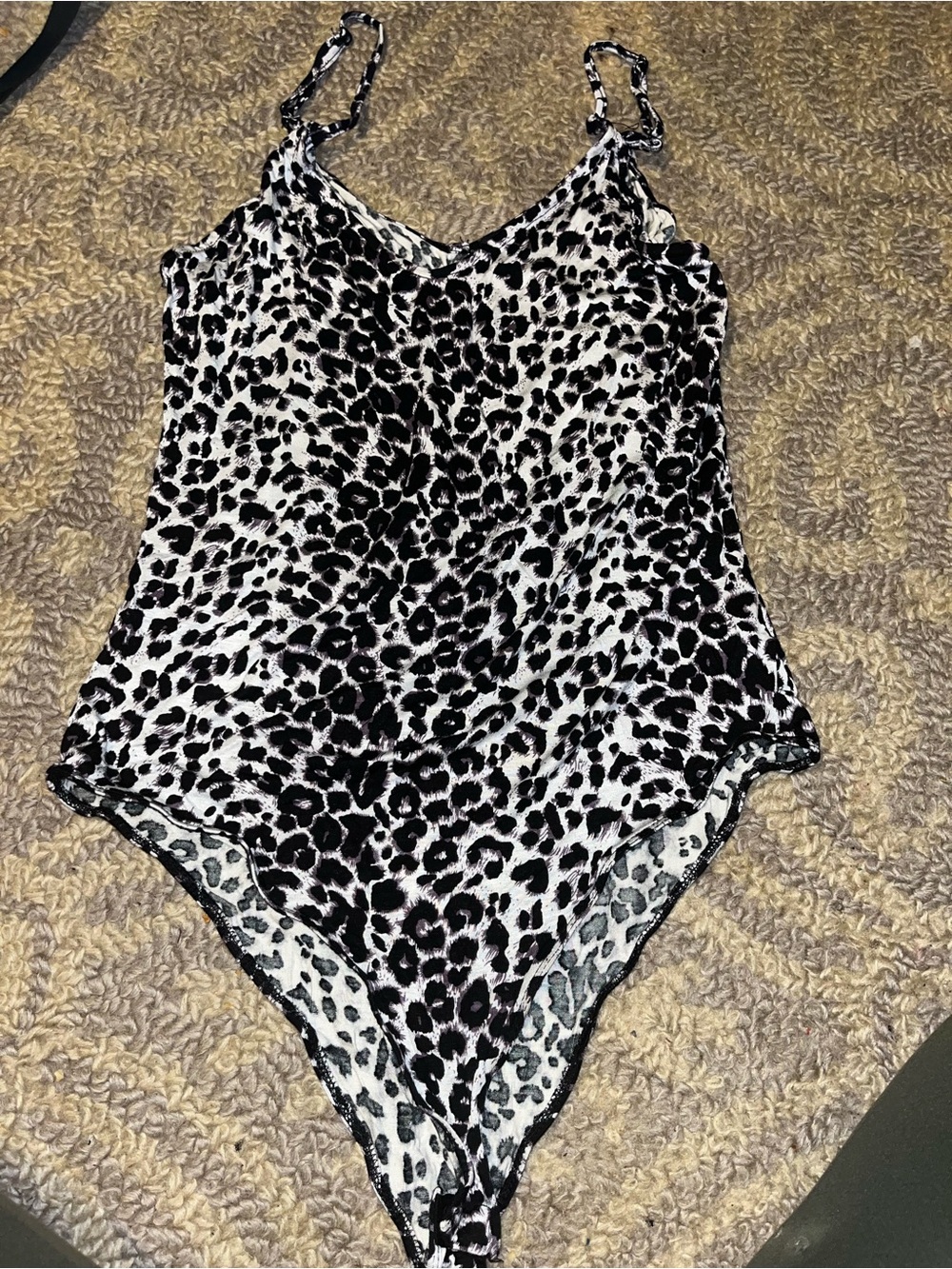Leopard Print body suit - Black & White
